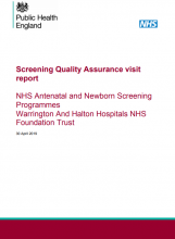 Screening Quality Assurance visit report: NHS Antenatal and Newborn Screening Programmes Warrington And Halton Hospitals NHS Foundation Trust